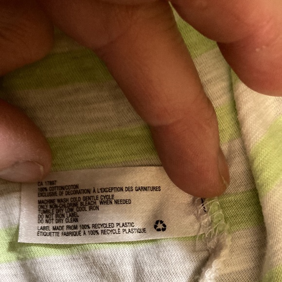 Clearance GapKids green and white striped t shirt - Picture 4 of 5